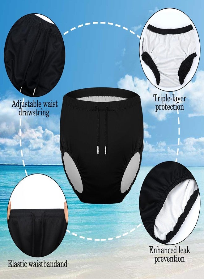 Glitopper 2 Pcs Reusable Adult Swim Diapers Special Needs Cloth Diaper Covers Washable Nappy Trunks Waterproof Leakproof for Postpartum Women Incontinence Protection Unisex(XL) - Image 2